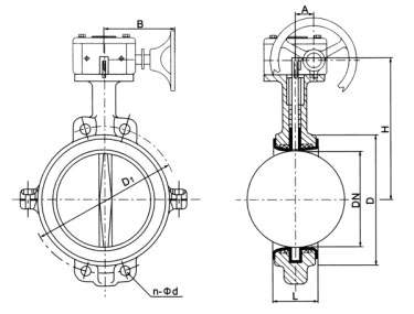 D371(半襯)、D371Fs(全襯)蝸輪對夾襯氟塑料蝶閥